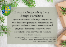 Życzenia świąteczne od gminy Dobrzeń Wielki