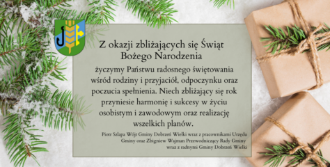 Życzenia świąteczne od gminy Dobrzeń Wielki