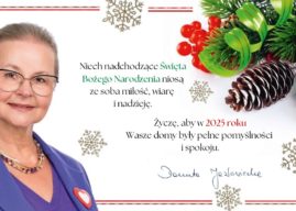 Życzenia bożonarodzeniowe posłanki Danuty Jazłowieckiej