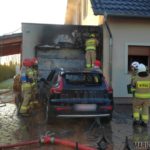 Pożar samochodu marki Volvo w Karczowie