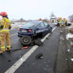 Wypadek na obwodnicy Opola, zderzenie busa z samochodem osobowym