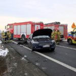 Wypadek na obwodnicy Opola, zderzenie busa z samochodem osobowym