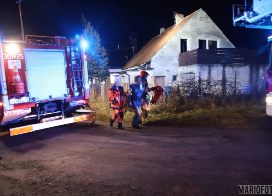 Pożar domu przy ul. Grzybowej w Opolu, dwie osoby trafiły do szpitala