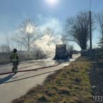 Pożar busa na ulicy Popiełuszki w Opolu