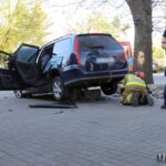 23-latka kierująca citroenem wjechała w ławkę w Komprachcicach
