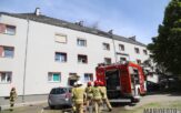 Pożar mieszkania na poddaszu jednego z bloków przy ul. 1 Maja w Opolu
