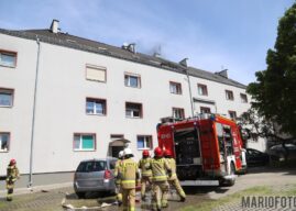 Pożar mieszkania na poddaszu jednego z bloków przy ul. 1 Maja w Opolu