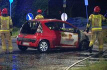 Pożar samochodu na ul. Alei Solidarności w Opolu
