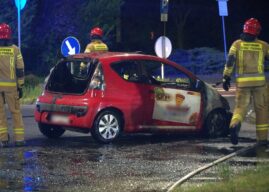 Pożar samochodu na ul. Alei Solidarności w Opolu