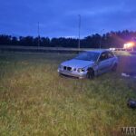 Wypadek w Zawadzie. Dachowało BMW