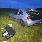 Wypadek w Zawadzie. Dachowało BMW