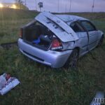 Wypadek w Zawadzie. Dachowało BMW