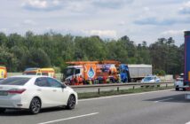 Zderzenie dwóch samochodów ciężarowych na 226 km autostrady A4