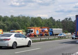 Zderzenie dwóch samochodów ciężarowych na 226 km autostrady A4