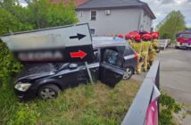 Zderzenie dwóch samochodów na ul. Elektryków w Opolu-Brzeziu