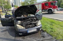 Na ul. Wrocławskiej w Opolu płonął samochód