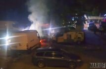 Pożar na parkingu przy ul. Nysy Łużyckiej, spłonęły cztery pojazdy