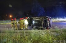 Na obwodnicy południowej Opola dachowało bmw