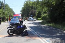 Kolizja między Dobrzeniem Wielkim a Kup, a chwile później pożar dwóch aut