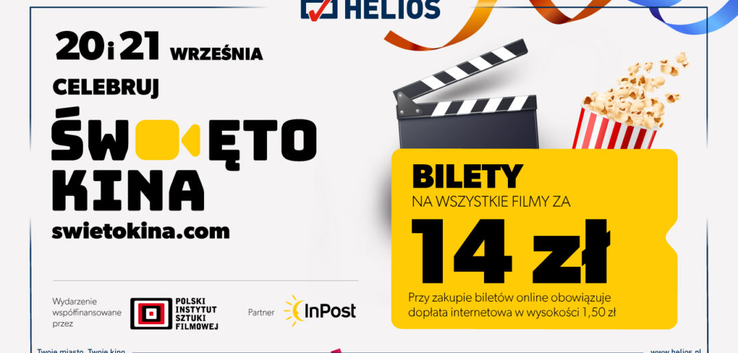 Helios zaprasza na Święto Kina – bilety za 14 złotych i moc filmowych nowości!
