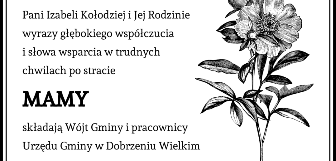 Kondolencje dla Pani Izabeli Kołodziej