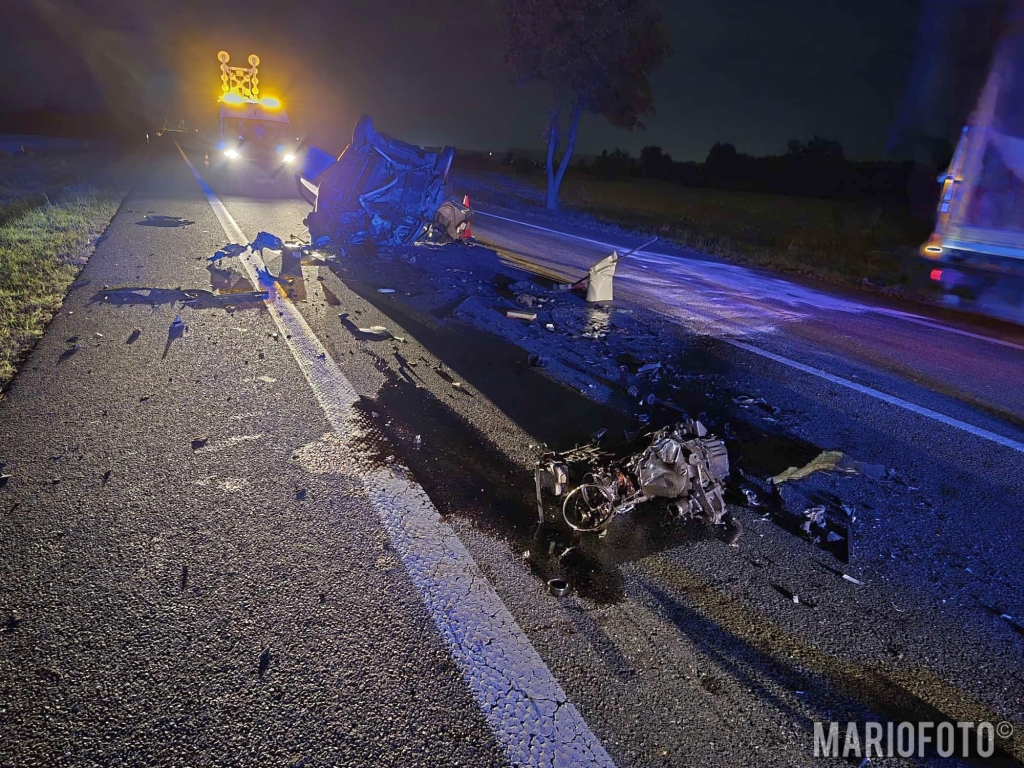 Wypadek w Skarbimierzu, pijany kierowca audi zderzył się z osobowym fiatem Panda