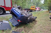 Las Dąbrowski. Dachowanie samochodu na trasie Opole–Nysa