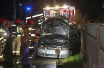 Pożar samochodu w Opolu. Strażak z OSP gasił płonący pojazd przed przyjazdem jednostek Pożar samochodu w Opolu. Strażak z OSP gasił płonący pojazd przed przyjazdem jednostek