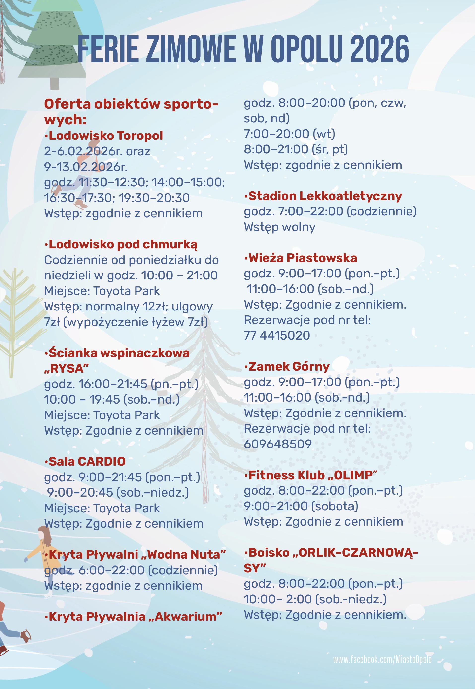 Bezpieczne i pełne atrakcji ferie zimowe 2026 na Opolszczyźnie. Wojewoda Monika Jurek: służby gotowe, samorządy współpracują, a dzieci mają w czym wybierać