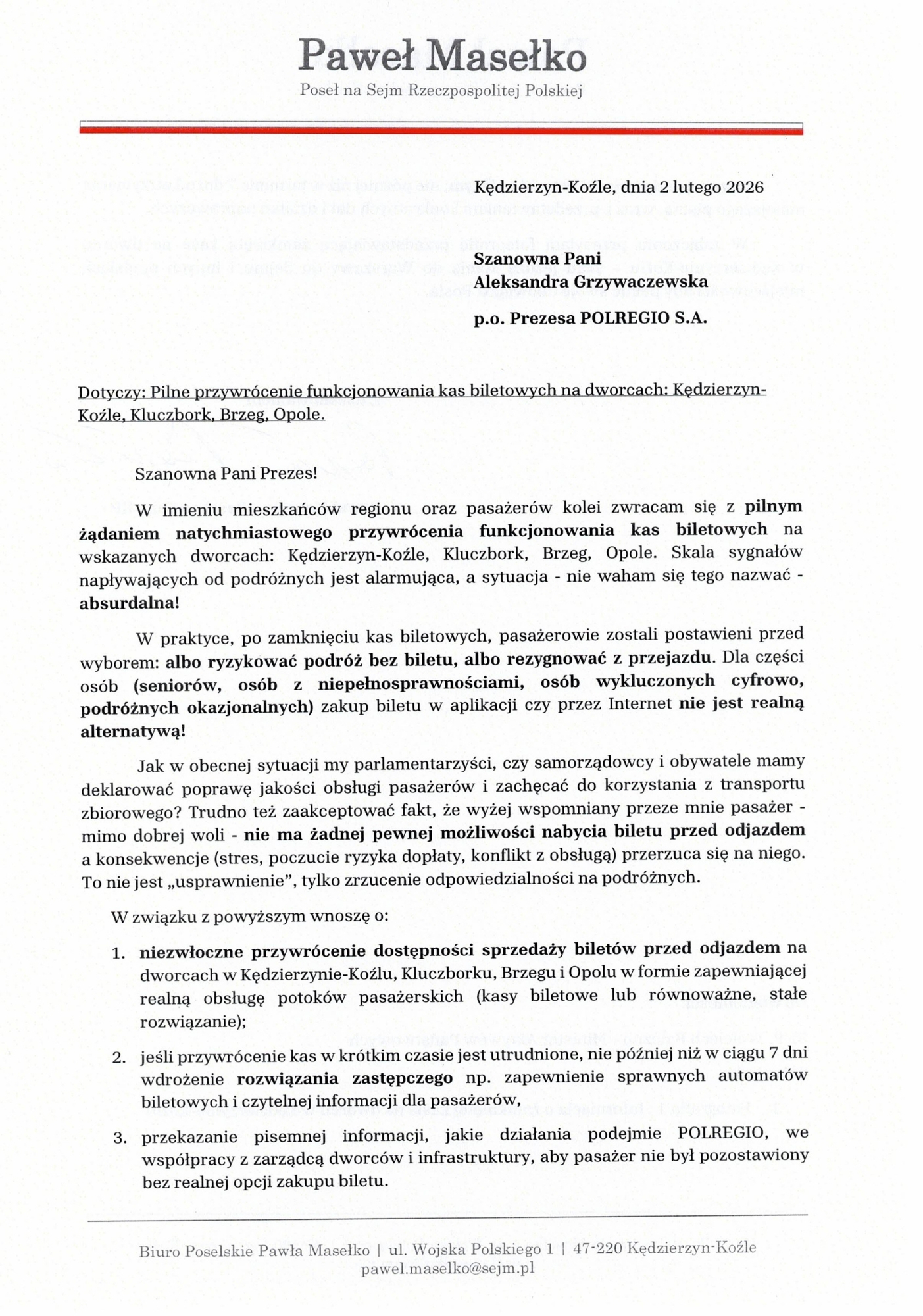 Dworzec bez okienka, pasażer bez wyboru