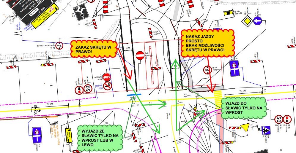 Nowa organizacja ruchu na węźle obwodnicy północnej. Zmiany dla kierowców ze Sławic od 2 marc Nowa organizacja ruchu na węźle obwodnicy północnej. Zmiany dla kierowców ze Sławic od 2 marc