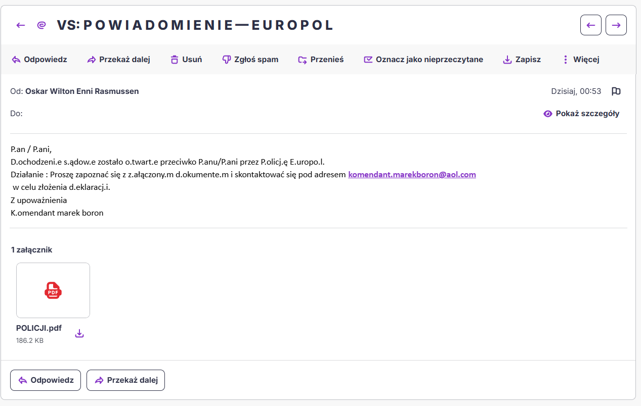 Europol o trzeciej nad ranem