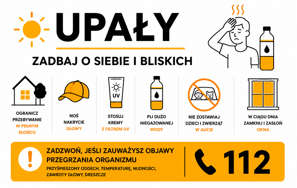 Wakacje pod znakiem upałów. Służby apelują: rozsądek może uratować życie