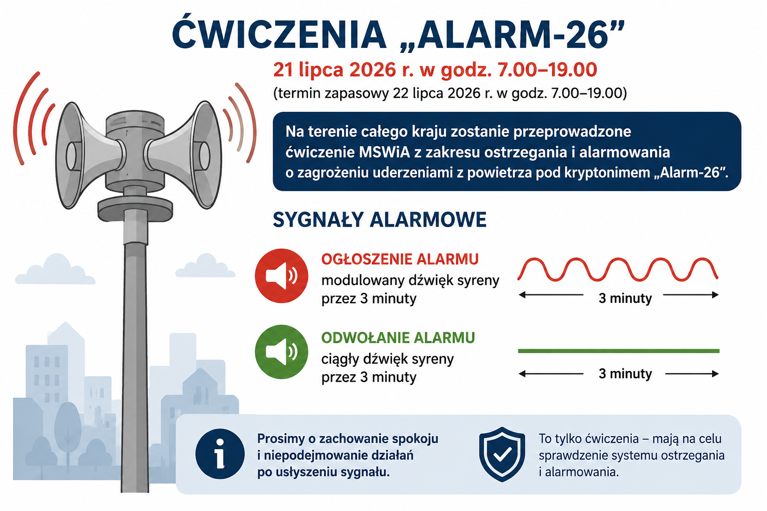W poniedziałek zawyją syreny. To tylko ogólnopolskie ćwiczenia