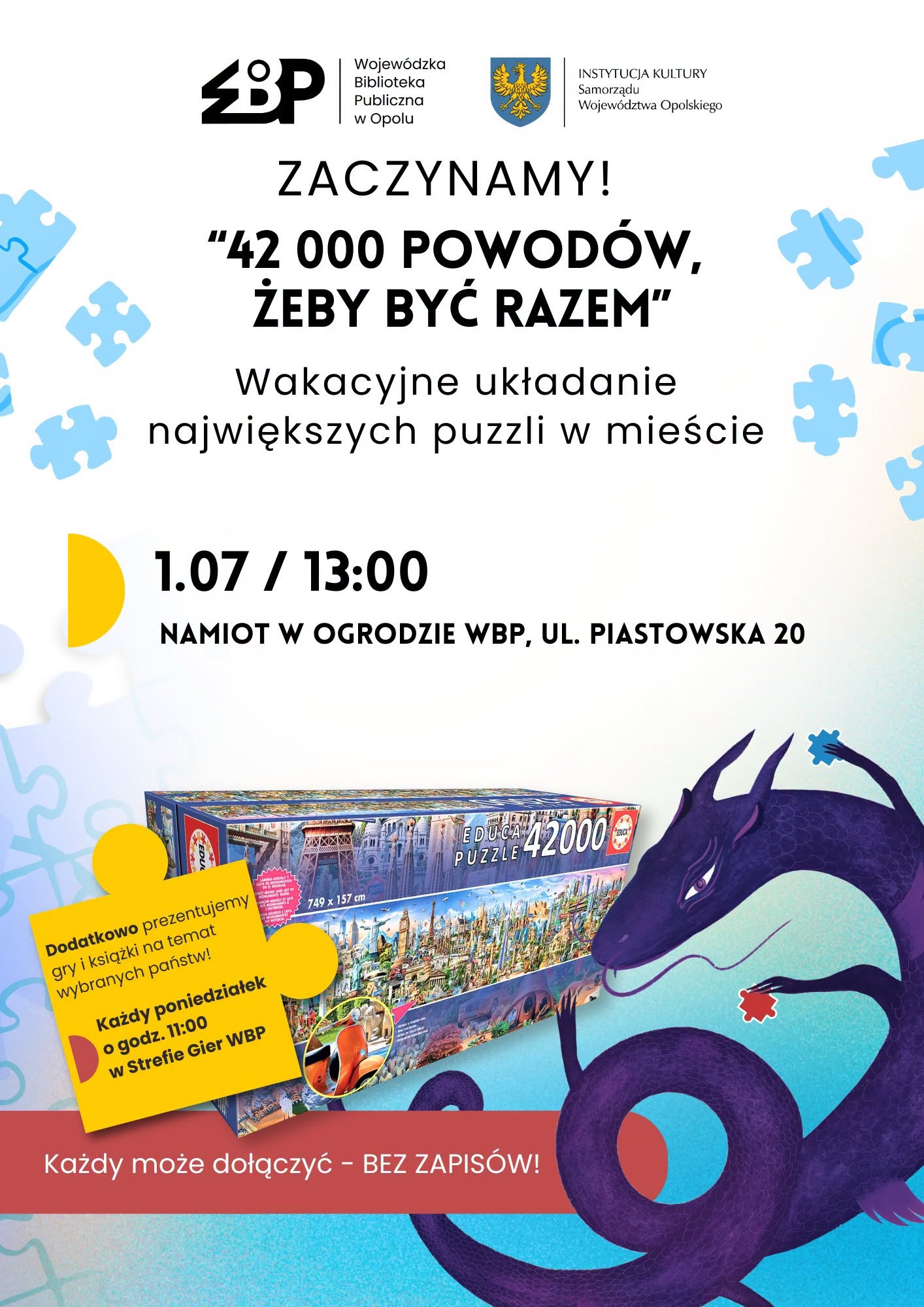 42 tysiące elementów, które łączą ludzi. W Opolu ruszyło największe wspólne układanie puzzli