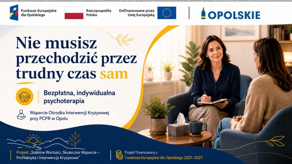 Nie trzeba zostać samemu z kryzysem. Powiat Opolski zapewnia bezpłatną psychoterapię