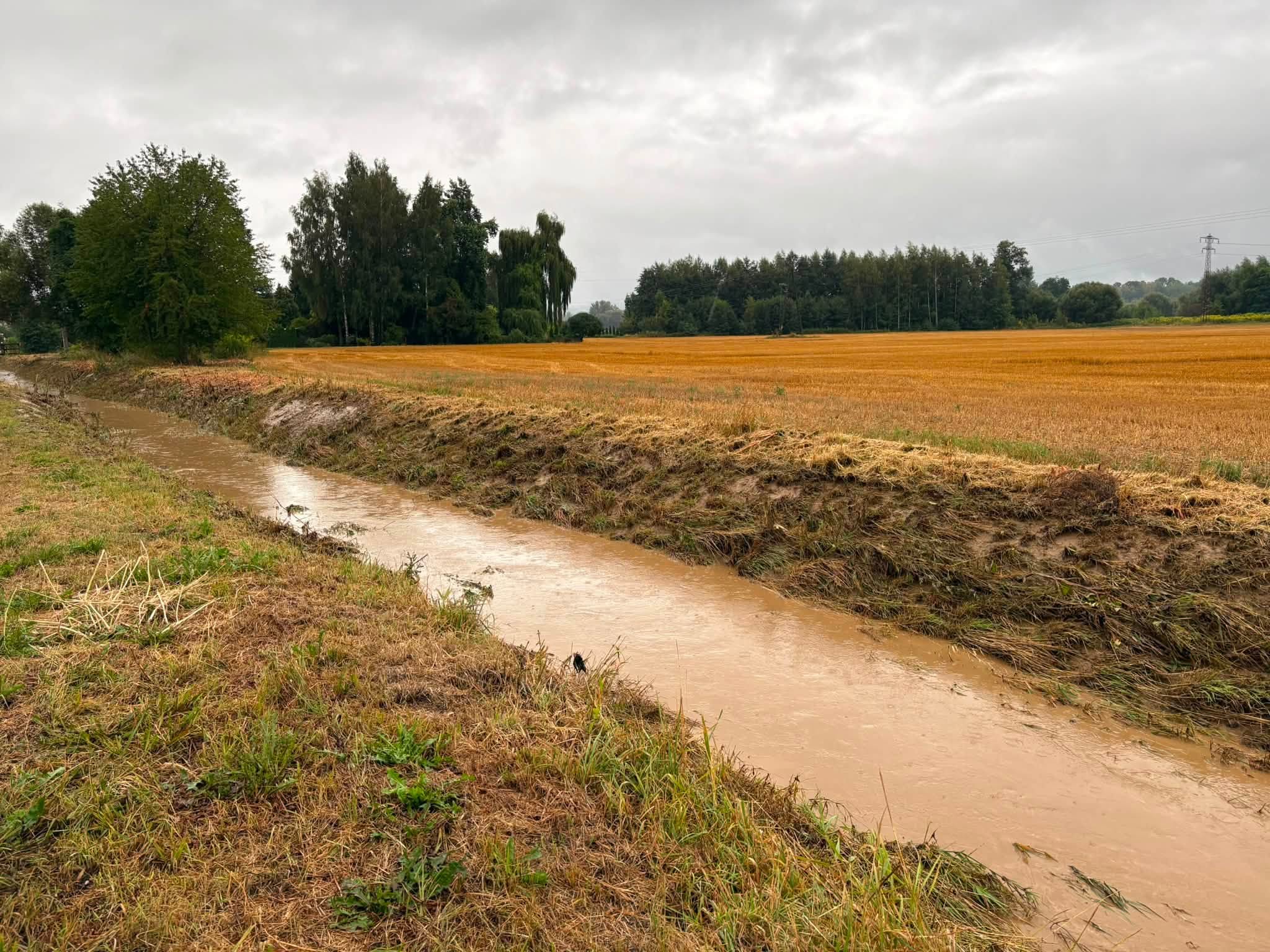 Głuchołazy po potężnej ulewie. Woda zalała DK40, są zalane piwnice