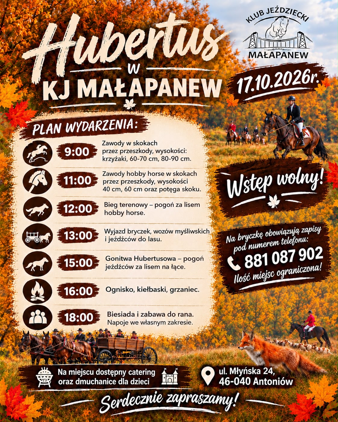 Hubertus w Antoniowie. Konie, pogoń za lisem i sobota dla całej rodziny
