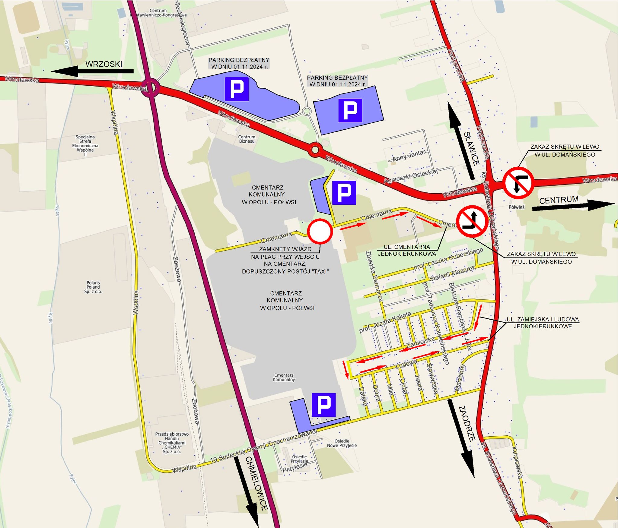 Na cmentarz bez pośpiechu. W Opolu zmiany na drogach i częstsze autobusy